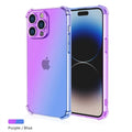 Gradient Airbag TPU Case For iPhone 16e 15 Pro Max 14 13 12 Mini 11 XR XS SE 8 7 Plus Cover Shockproof Fundas Coque Shell Capa