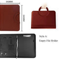 A4 Portable File Folder with Calculator Binder Organizer Manager Office Document Pad Briefcase PU Leather Padfolio Bag Customize