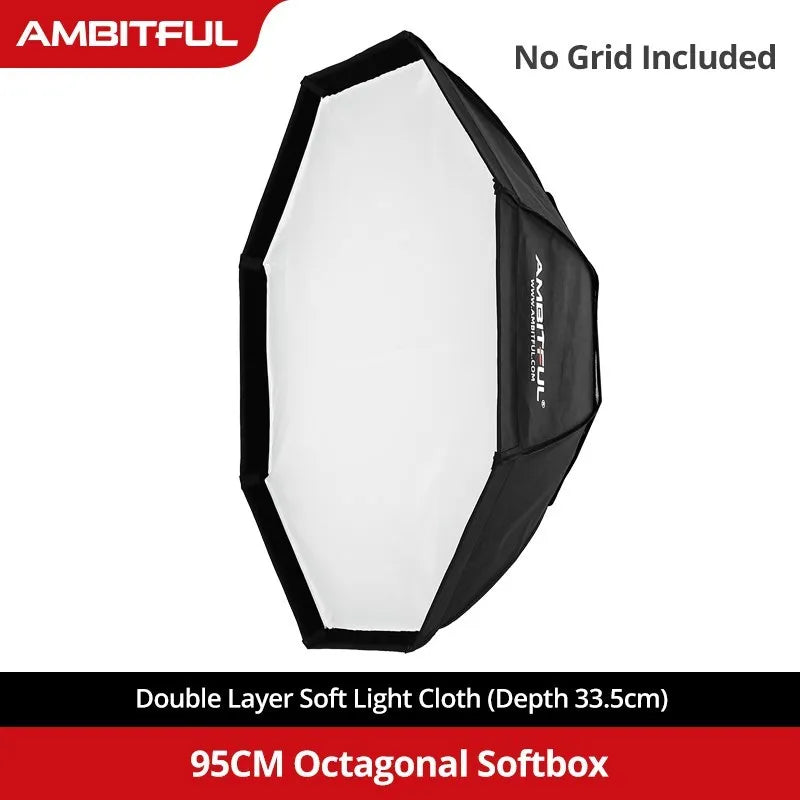 AMBITFUL 60x90cm 22x90cm 30x120cm 35x160cm 95cm Rectangular Octagonal Honeycomb Grid Softbox for Bowens Studio Flash Softbox