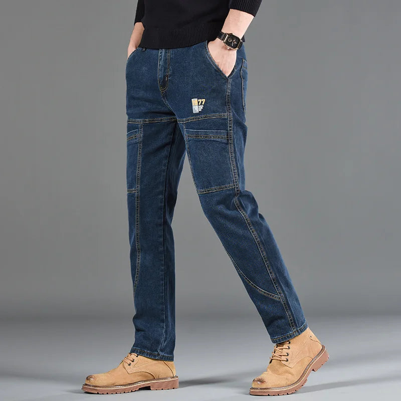 Fashion Print Six-Pocket Jeans Small Straight Cut Style | SAMAG
