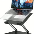 Aluminum Laptop Stand, Ergonomic Adjustable Notebook Tablet Stand, Computer Holder Compatible With Air, Pro, More 10-14" Laptops, Black