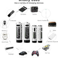 New 1.5V AAA 3600mAh+AA 5800mAh Lithium Ion Rechargeable Battery Fast Charging USB-C Li-ion Batteries 2000 Cycle with Free Cable