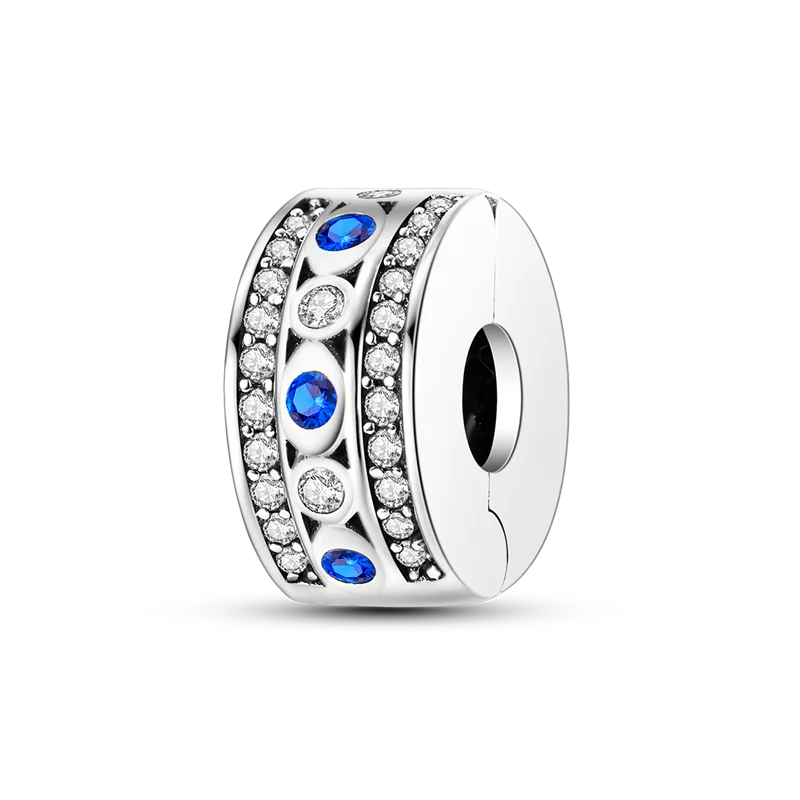 Silver Clasp 925 Sterling CZ Pave Clip Charms Daisy Beads | SAMAG
