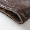 Winter Men's Thick PU Leather Jacket Coat Long Outwear Fur Turn Down Collar Fashion Male Clothes Vintage Leather Jackets MY916