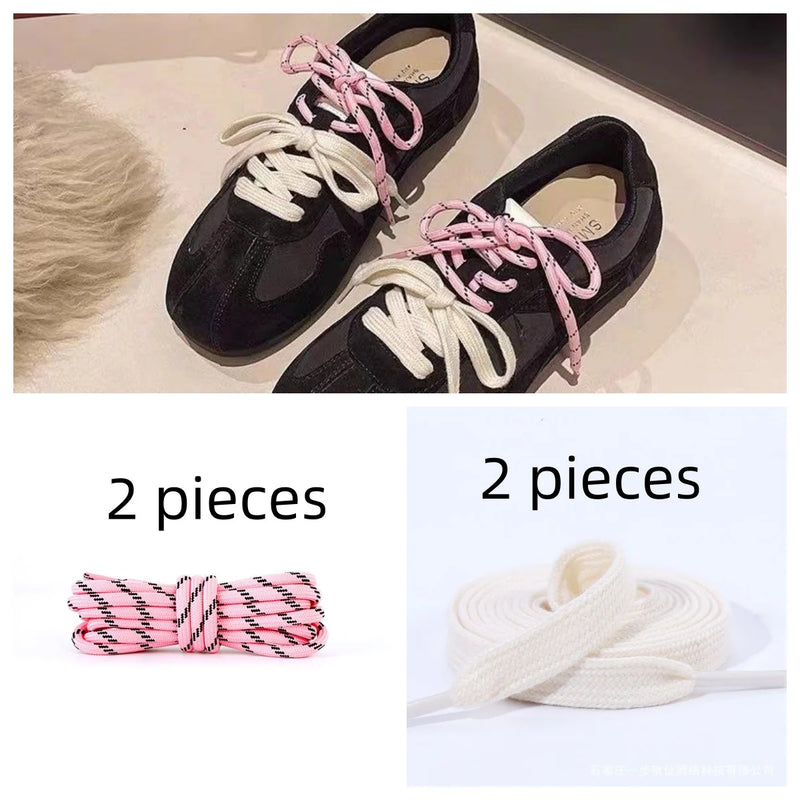 Length 100cm DIY Freedly Round Leather Colorful MIU Shoelaces Canvas Casual  Boots Shoe Laces Rope Shoestrings