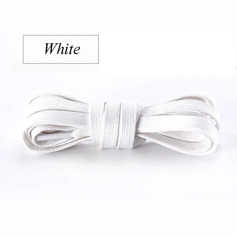 Autumn Winter Waxed Cotton Shoelaces 0.8CM Width Flat Waterproof Laces Unisex Boots Casual Sneakers Shoelace Leather Laces Shoes