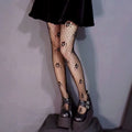 New Goth Lolita Cosplay JK Girls Tights Women Sexy Retro Gothic Kawaii Cross Print Club Stockings Nylon Socks Fishnet Pantyhose