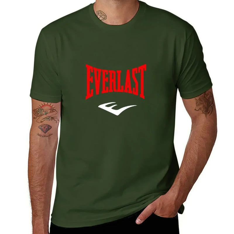 EVERLAST BOXING LOGO T-Shirt anime clothes vintage graphic tee baggy shirts plain black t shirts men