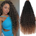 Bewill 1- 8 Packs Goddess Bohemian Box Braids Crochet Hair With Curly Ends 14 18 24 Inches Synthetic Box Braids Hair Extensions