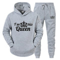Lover Tracksuit Hoodies Printing QUEEN KING Couple Sweatshirt Plus Size Hooded Clothes Women Two Piece Set - View 15 | SAMAG