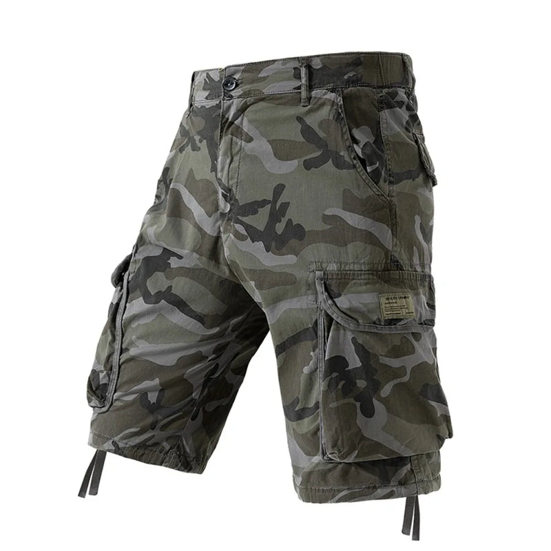 Men's Camo Cargo Shorts Outdoor Multi-Pocket Cotton | SAMAG