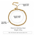 5Pcs Minimalist Chain Bracelets Women Stainless Steel Twist/Paperclip/Cuban Adjustable Stack Jewelry - Visuel 20 | SAMAG