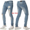 Mbroidery Skinny Ripped Jeans Men Cotton Stretchy Hole | SAMAG
