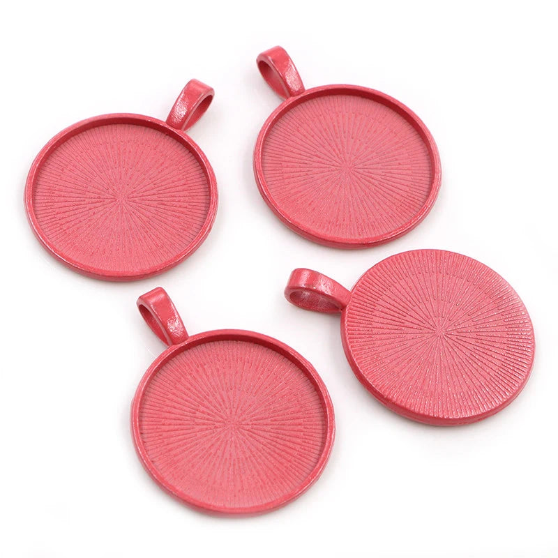 New Fashion 10pcs 25mm Inner Size Multi Colors Plated Classic Simple Style Cabochon Base Setting Charms Pendant