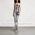 Glitter Customized Evening Gown For Women Sheath Formal | SAMAG
