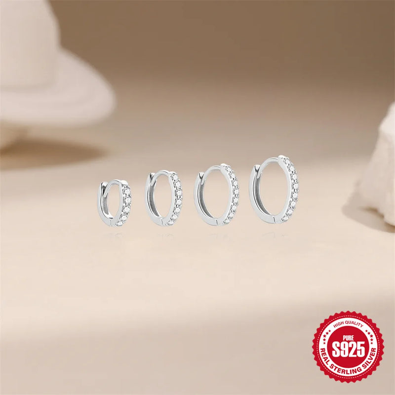 BOAKO Classic Moissanite 925 Sterling Silver 6/7/8/9mm Earrings For Women Circle Jewelery Piercing Party - Visuel 5 | SAMAG