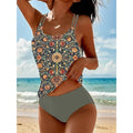 Women's Printed Boho Tankini Set High-Waist Two-Piece | SAMAG