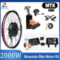 48V52V 2000W Electric bike Conversion Kit Brushless Gearless Rear hub Motor Wheel 20-29inch 700C MTX39 Rim for E Bike Kit