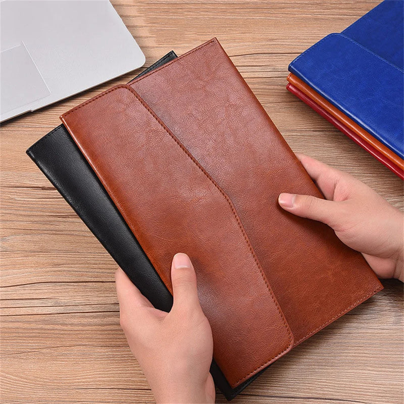 A4 A6 Leather File Folder Business Document Organiser Folder Bag Fashion Briefcase Data Contract Bill File Bag School Office Sup