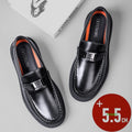 Men Genuine Leather Lift Loafers Business Casual Dress Shoes Invisible Height Increasing 5.5cm Elevator Comfortable Work Oxfords