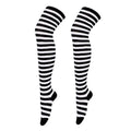 Sexy Long Over Knee Thigh Highs Socks Japanese Black White Striped Women Ladies Girls Kawaii Lolita Anime Cotton Warm Stocking