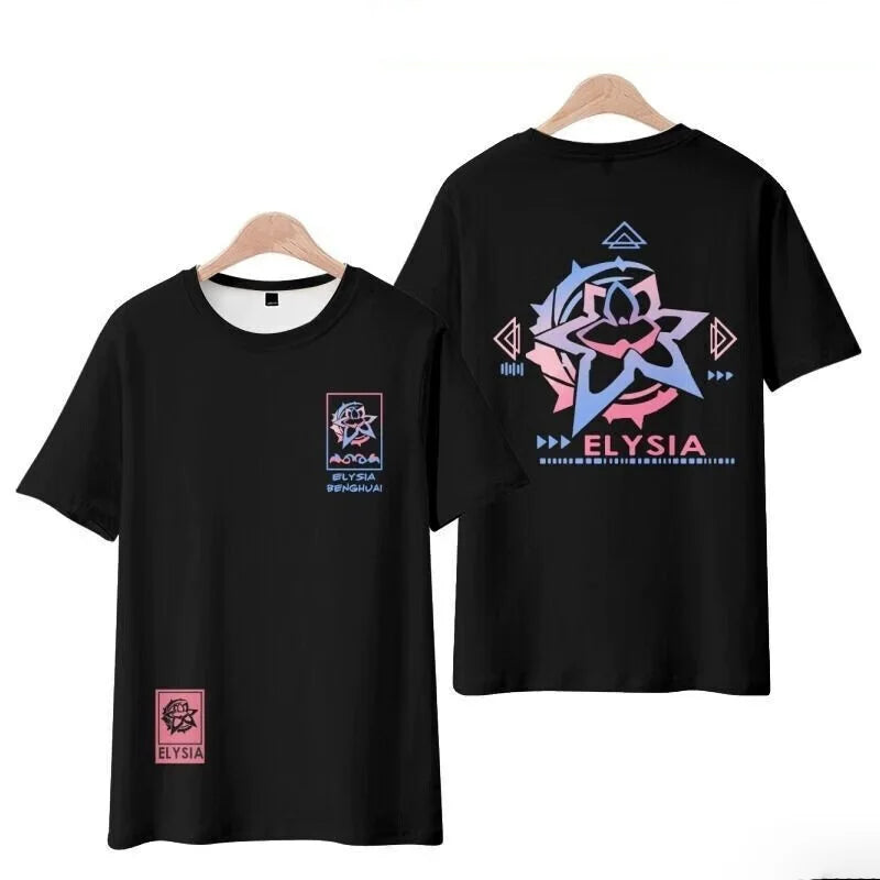 Elysia Honkai Impact 3 Role Playing T-Shirts New Arrival 3D Print Kids Anime Tees Summer Men Women Harajuku Short Sleeve Y2k Top