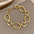Irregular Geometric Circle Chain Bracelets for Women Fashion Gold Silver Color Stainless Steel Bracelet Waterproof Jewelry