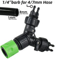 KESLA 1pcs Drip Irrigation Tap Adapter 2-Way 4-Way Splitter for Garden 1/4'' Hose Automatic Watering System Kit Bonsai Pot Plant