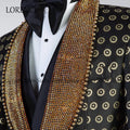 Customized Jewelry Ornament Tuxedos Men Suits 3 Pieces Customized Wedding Groom Dinner Party Male Prom Blazers Ternos Completo