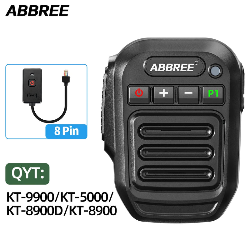 ABBREE Wireless Bluetooth Speaker Microphone Handheld Mic K Type/8 Pin For Quansheng UV-K5(8) K6 Baofeng UV-5R 21 QYT KT-8900D
