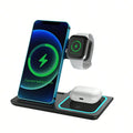 Wireless Charger 3-In-1 Charging Station,Wireless Charger Mobile Phone Holder, LED 3 in 1 Wireless Charger Station For iPhone 17 16 15 14 13 12 Pro Max Apple Watch 10/9/8/7/6/5 AirPods 3/2 Fast Charging Dock