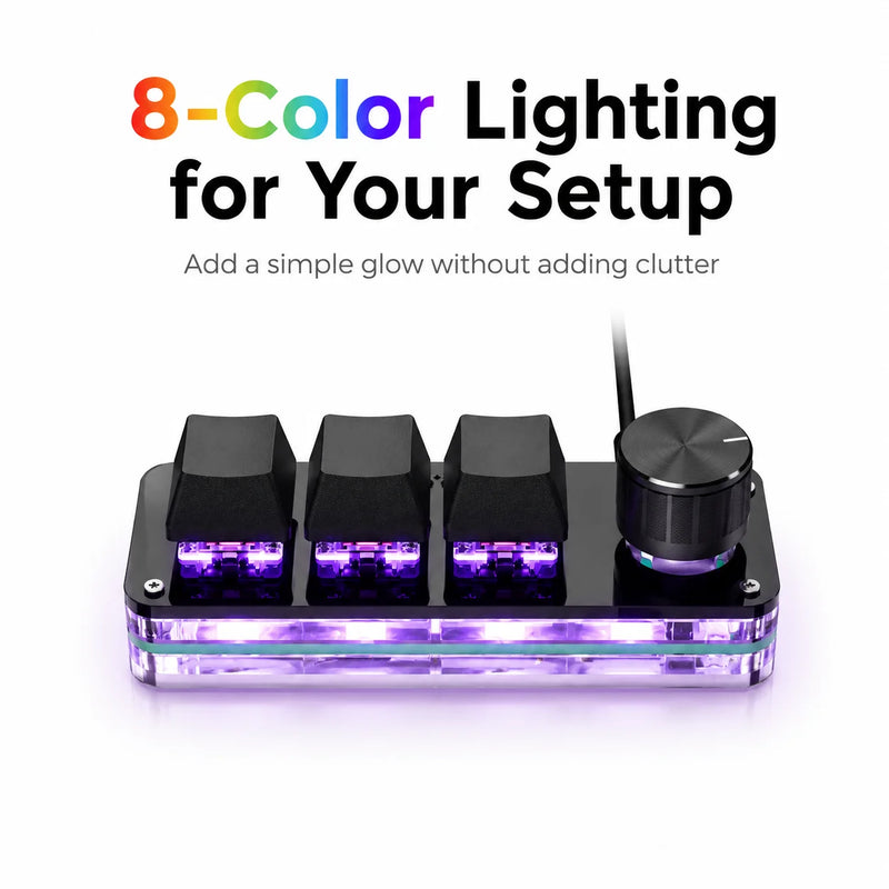 Macropad Macro Programming Keyboard RGB Mini Hot Swap Gaming Custom Knob Keypads Red Switch 3 Keys Knob For Photoshop Multimedia