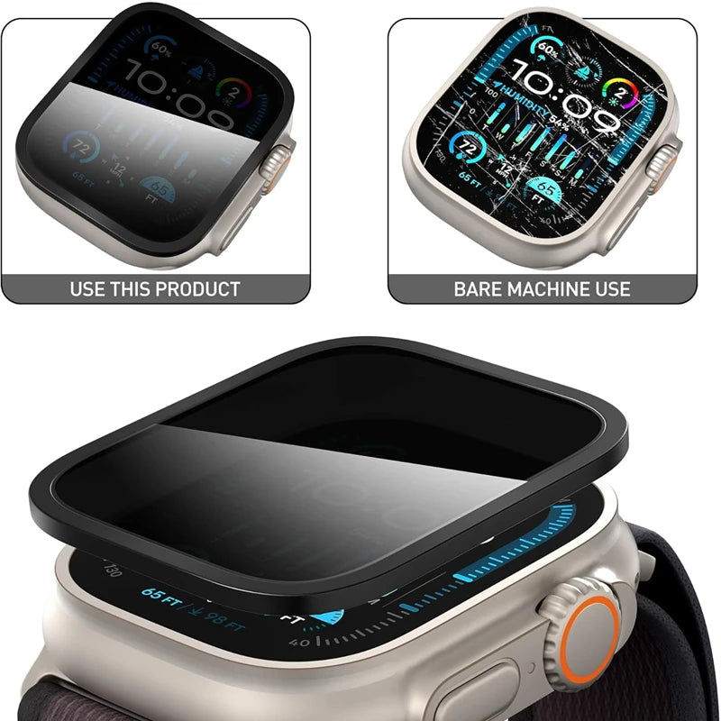 HD/privacy Anti-Scratch Screen Protectorfor Apple Watch Ultra 2 49mm Aluminium Alloy Case+Tempered Glass iWatch Ultra 49mm Film