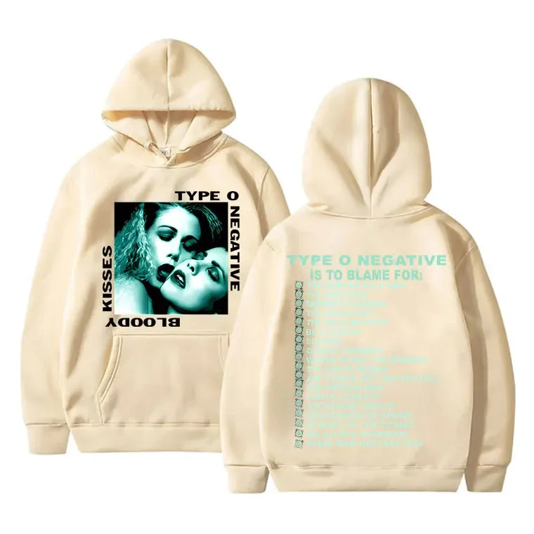 Rock Type O Negative 1993 Bloody Kisses Touring Album Print Men's hoodie High quality casual Hoodie