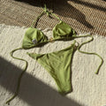 Sexy glitter metal halter tie bikinis sets two pieces | SAMAG