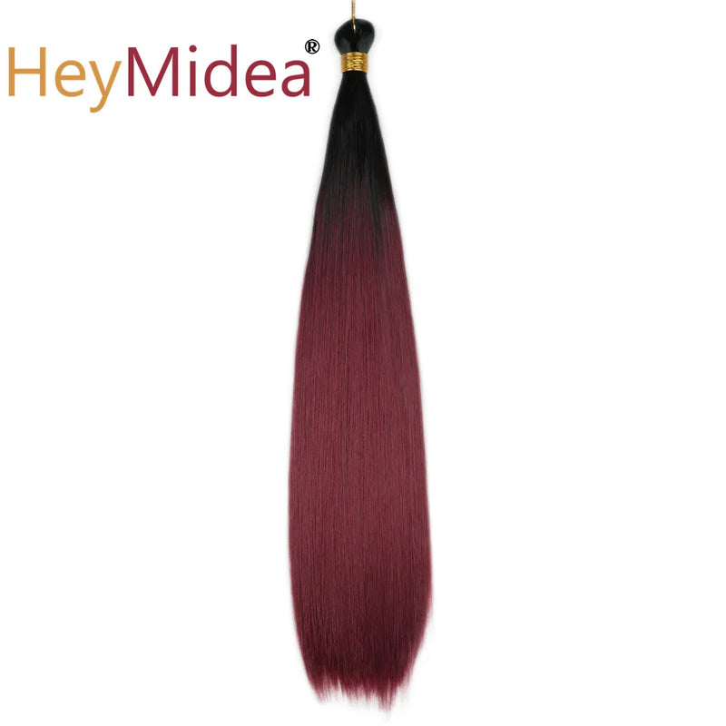 22-28Inch Straight Pony Hair Bundles Crochet Braids Hair Silky Colorful Synthetic Braiding Hair Ombre Synthetic Hair For Women