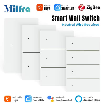 Milfra Zigbee WIFI Light Switch 1/2/3/4/6 Gang Smart | SAMAG