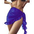 Swimsuit Coverups for Women Ruffle Hem Sarong Beach Bikini Wrap Sheer Short Skirt Chiffon Scarf for Swimwear