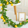 Artificial lemon wreath with green plants home door wall cover wedding holiday party dining table decoration