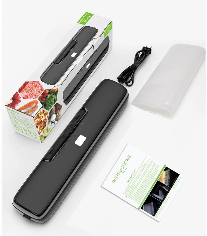220V Electric Vacuum Sealer Packaging Machine with Free 15pcs Vacuum Bags Machine Household Black Food Vacuum Sealer