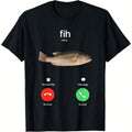 100% Cotton Fih Calling Remind Me Message Decline Accept Phone Call Fish Fit Casual Streetwear Men Gifts Flower Print | SAMAG