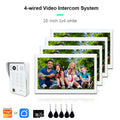 Anjielo Fingerprint 5in1 Unlock Doorbell Video Intercom for Home 10inch Touch Screen 1080P Tuya Smart Video Doorphone 4 Monitor
