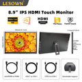 LESOWN 8.9 Inch IPS Monitor Plug and Play HDTV Screen for PC Desktop Gaming Second Display Panel Driver-free Easy Setup