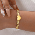 Trendy Love Heart Bracelet for Women,Stainless Steel Strap Chain Bracelets,Exquisite Party Jewelry Mother's Day Gift
