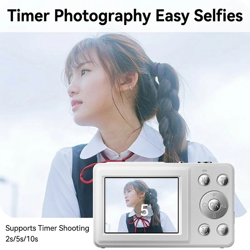 Children's Digital Camera 4800W High Definition Pixel Dual Color Screen 16X Zoom Beauty Feature Front And Back Pixel Camera