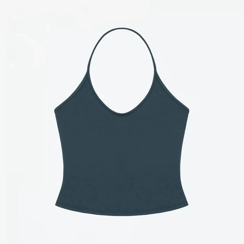ANK Air Summer Top with Solid Color, Black and White Powder, Wide Shoulder Strap, I-Shaped Tank Top, Women's Sports, Daily Wear