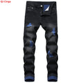 New Fall Collection: Men's Black Jeans, Blue Distressed | SAMAG
