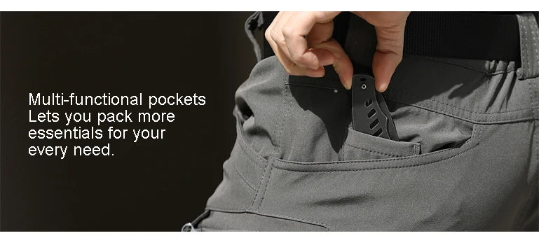 Cargo Pants Hiking Men Outdoor Waterproof Multi-pocket Tactical Trousers Camping Spring Autumn Combat Rip-Stop Work Pant