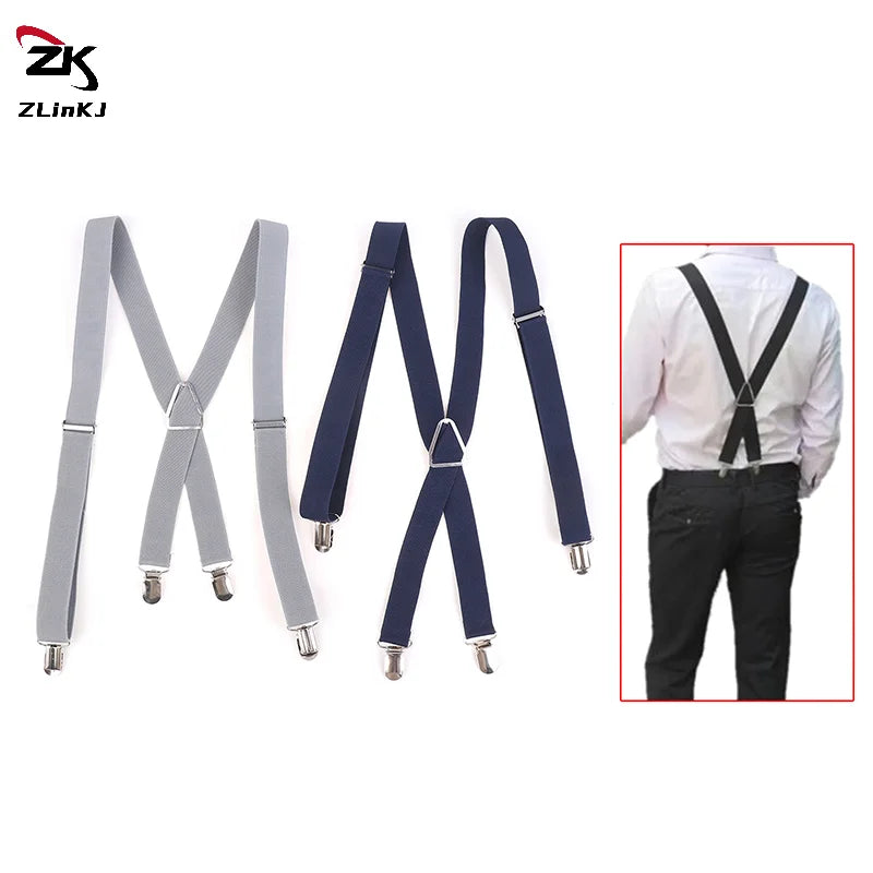 Elastic Adjustable Suspenders For Adults And Kids - Men Women Braces Set For Children Boys Girls Wedding - Visuel 3 | SAMAG