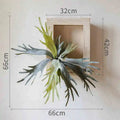 Artificial Tropical Plant Wall Hanging Decoration Antler Fern Green Plant Landscape Display Furnishings Home Decor, Wooden Frame